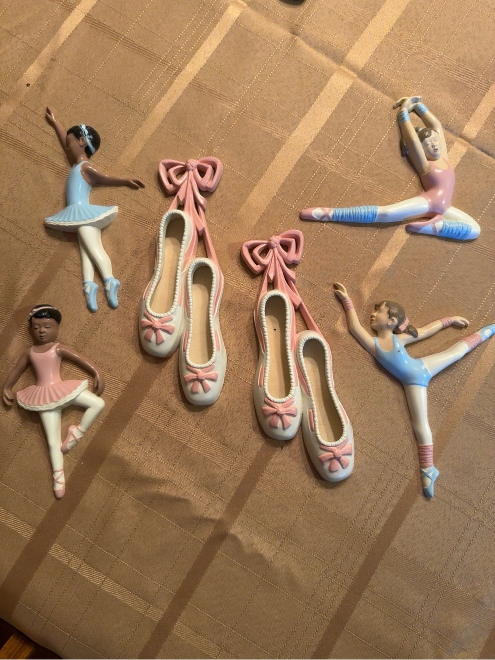 Vintage 1980’s Ballet Wall Decor Set — Pink and White Ballet Shoes & Dancers